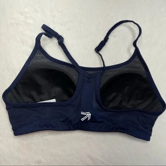 New Balance x J. Crew Navy Blue White Striped Sports Bra Sz Small 32AB-34A 0683 - Picture 4 of 8